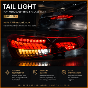 Pour Mercedes-Benz Classe E W213 2021 <span class=keywords><strong>2022</strong></span> 2023 : Ensemble <span class=keywords><strong>de</strong></span> feux arrière LED, design amélioré, dernières versions, feux arrière fumés, accessoires automobiles - Product Image 1