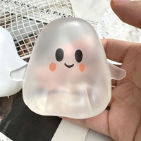 Vente en gros de balles anti-stress en forme de fantôme d'Halloween de 6 cm, faites à la main, en huile de coco et vaseline, jouets sensoriels moulables