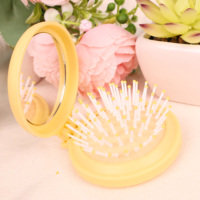 Miroir de maquillage miniature double face en plastique écologique avec peigne, logo imprimé UV personnalisé