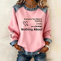 2027Kaos Sweatshirt Wanita Model Longgar Kerah Bulat Motif Sapi 3D Lucu, Desain Waffle, Impor Terbaru