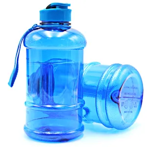 Botella de agua de medio galón de 1,5 l con funda de almacenamiento-Recipiente de bebida reutilizable grande con asa-Jarra deportiva grande de 45oz