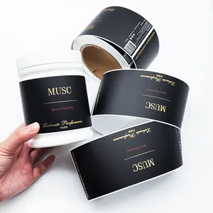 Embalagem de logotipo de luxo personalizado à prova d'água para garrafas de cosméticos, vinil, etiquetas de folha de ouro para animais de estimação, rolo de shampoo biodegradável, impressão de adesivos