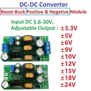 DC-DC Step UP Xuống Mô-đun Cung Cấp Điện Có Thể Điều Chỉnh 20W <span class=keywords><strong>Boost</strong></span> Buck Chuyển Đổi Điện Áp Tích Cực Và Tiêu Cực Đầu Ra Kép 5V-24V Đến +/- - Product Image 6