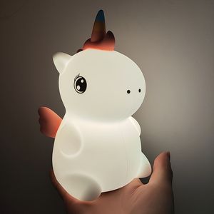 Veilleuse Licorne en Silicone pour Enfants, Rechargeable par USB, Couleurs RGB, Lampe de Chevet pour Chambre à Coucher - Product Image 4