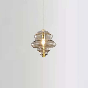 <span class=keywords><strong>Lampe</strong></span> à <span class=keywords><strong>suspension</strong></span> LED en <span class=keywords><strong>verre</strong></span> vintage moderne ambre/gris fumée lustre rétro pour salle à manger salon - Product Image 6