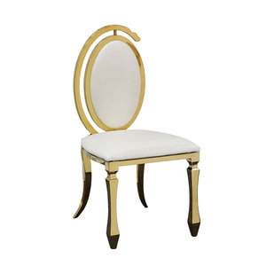 Moderne Vergoldete Edelstahl-Esszimmerstühle für Hochzeiten Hotels Säle Bankette Großhandel Maßgefertigte Hotel-Wohnzimmer-Event-Stühle - Product Image 1