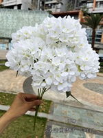 Susunan Bunga Hydrangea Sutra Imitasi Warna Blush Ivory untuk Dekorasi Lorong Pernikahan dan Latar Belakang Acara