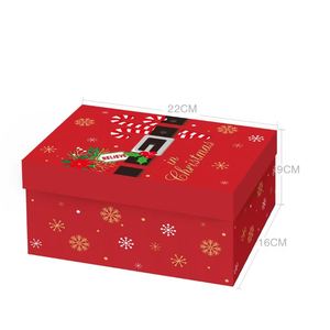 En stock : 3 boîtes de Noël emboîtables rigides en carton gris, imprimées camion rouge et sapin de Noël, emballage cadeau de fêtes - Product Image 1