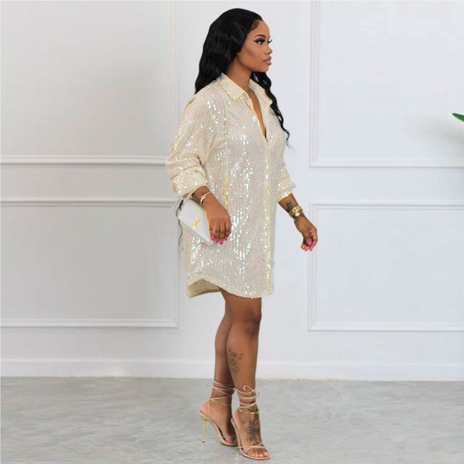 plus size glitter shirt dress Sparkle And Sass Sequin Dress In Black Curves – Impressions Online Boutique