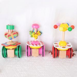Juguete de Madera con Forma de Animal para Bebés, Seguro y Saludable, para Aprender a Caminar, Juguete Musical con Mariposas Desmontables para Empujar y Tirar - Product Image 6