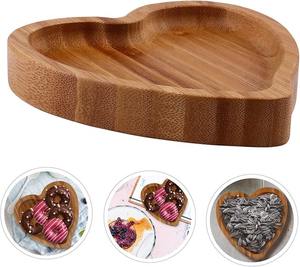 Plateau de service en bambou durable et écologique de 8 pouces, polissage lisse, design européen en forme de cœur pour les fêtes - Product Image 5