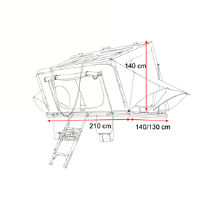 Carpa de Techo Resistente para Auto Todoterreno, Carpa de Camping Impermeable de Carcasa Rígida para SUV, Doble Capa, para 3 Personas, Tipo Recto para las Cuatro Estaciones - Product Image 4