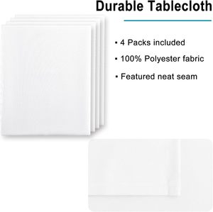 Mantel Rectangular Blanco 100% Poliéster Tejido Liso Teñido Lavable Estilo Minimalista para Uso Doméstico - Product Image 5