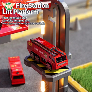 <span class=keywords><strong>Camion</strong></span> <span class=keywords><strong>de</strong></span> pompiers déformable en plastique, transformable et démontable, avec piste <span class=keywords><strong>de</strong></span> stationnement, jouet <span class=keywords><strong>de</strong></span> ville pour enfants - Product Image 3