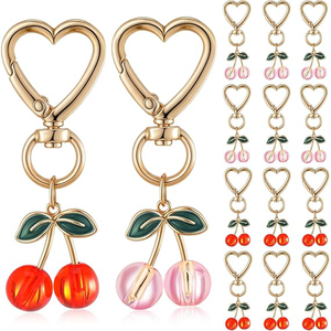 Porte-clés cerise transparent, breloque pour sacs à main, cadeaux pour femmes, mères, accessoires de fête - Product Image 1