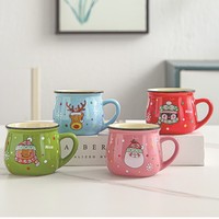 Mug en céramique écologique de Noël, motif Père Noël de dessin animé, résistant aux hautes températures, compatible micro-ondes et lave-vaisselle