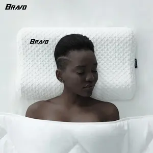 Thin <strong>Flat</strong> Design Cervical Neck Support <strong>Pillow</strong> Non-toxic Hotel Bamboo Memory Foam <strong>Pillow</strong> for Back Sleepers - Product Image 1