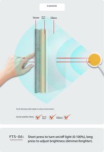 <span class=keywords><strong>Interrupteur</strong></span> tactile sans fil en aluminium, 12V, IP65, 36W, infrarouge, intelligent, dissimulé, pénétrant, à longue distance, à intensité variable, pour armoire - Product Image 6