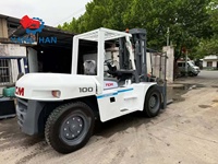 Chariot élévateur à fourche TCM FD100 10 tonnes d'occasion à vendre, chariot élévateur diesel lourd de haute qualité d'occasion