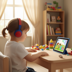 Auriculares Unico para niños HP1924 con cable y micrófono para niños mayores de 3 años, escucha segura a bajo volumen, diseño ligero - Product Image 3
