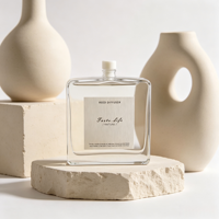 Bouteille diffuseur de parfum YORK en verre 100 ml avec fond épais, impression couleur personnalisée, pulvérisateur à pompe, bouchon et bâtonnets en fibre