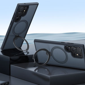 Funda con soporte de anillo magnético con soporte de anillo para <span class=keywords><strong>Samsung</strong></span> <span class=keywords><strong>Galaxy</strong></span> S24 Ultra Plus, funda translúcida con soporte de anillo - Product Image 5