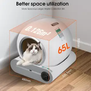 Litière pour chat autonettoyante grande capacité toilette automatique pour chats WIFI App Control smart Auto Cleaning Cat Litière pour chat