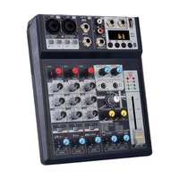 Meilleures ventes - Mini mixeur audio 4 canaux - Processeur audio PRO - Équipement pour DJ - Musique - Avec USB pour diffusion en direct