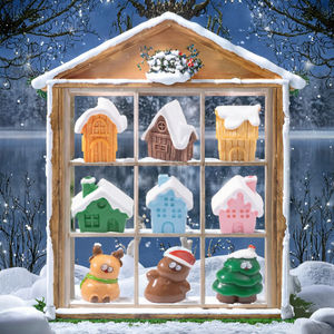 Adorno navideño bonito en 3D, suministros de decoración, accesorios de Navidad, árbol de pueblo, Reno, Escena de invierno, juguetes para Halloween, Anime - Product Image 3