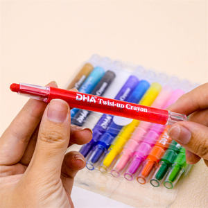 저렴한 학교 미술 세트 색연필 트위스트 플라스틱 크레용 세트 어린이 chirstimas 선물 - Product Image 6