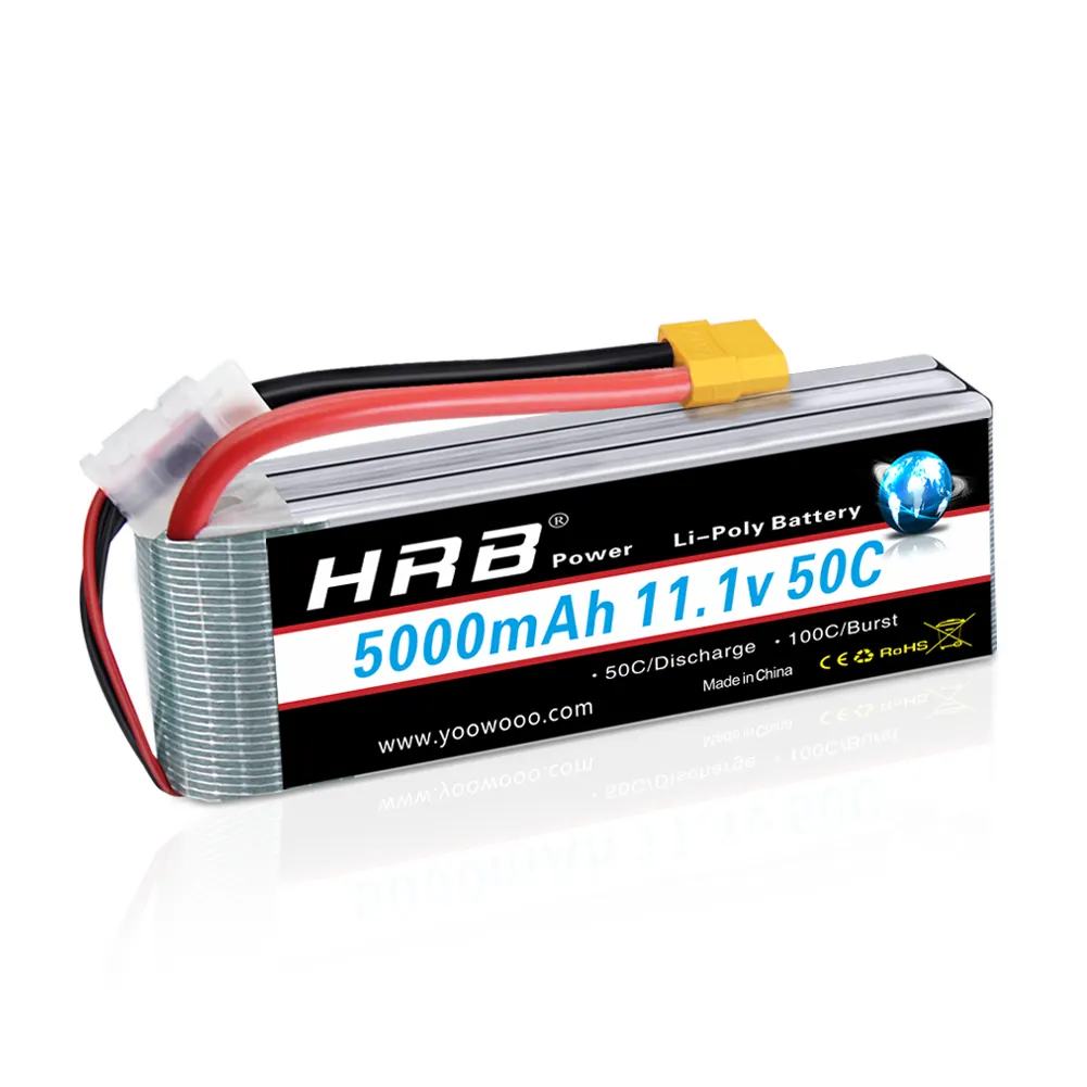 HRb 5000mAh 3S 11.1V 50c LiPo pin cho RC xe tải Truggy xe máy bay