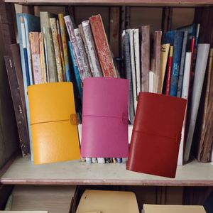 INS Travel Journal A6 <b>Leather</b> & PVC Cover Vintage Retro Handmade Embossed <b>Diary</b> Organizer Storage Refillable Notebook - Product Image 3