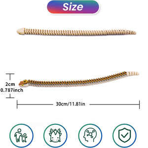 Modèle de Serpent à Cloches Imprimé en 3D Entièrement Articulé, Serpent du Désert Détailné, Objets de Collection et Décoration d'Intérieur, Jouet de Bureau Flexible - Product Image 6