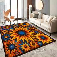 Tapis de luxe à motif vague fluide dégradé bleu-vert, imprimé sur mesure, grande taille, pour salon, décoration moderne, doux et confortable