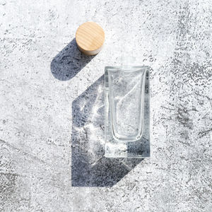 Premium Vintage Glass Perfume Bottle 30ml 50ml 100ml Capacity Square Flat Shape with Wooden Cap Unique Fragrance <b>Spray</b> - Product Image 3