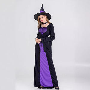<span class=keywords><strong>Costume</strong></span> de sorcière méchante pour femmes de <span class=keywords><strong>maison</strong></span> colorée robe classique de sorcière longue violette - Product Image 2