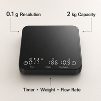   Balance à café avec minuteur, précision 0,1g, capacité 2kg, affichage LED du débit pour expresso et pour-over