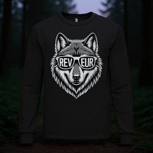 Camiseta de manga larga Reveur con diseño gráfico de lobo, talla unisex para adultos - Product Image 3