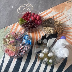 Snack Plate 10.6 Inch Round With 5 Removable Bins Rotating Food Container For Kitchen Storage - Product Image 2