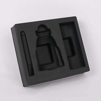 Insert d'emballage en pulpe de papier moulée noire biodégradable, plateau en pulpe moulée par pressage humide