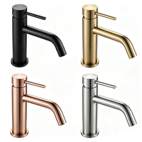 Robinet de lavabo en acier inoxydable 304 nickel brossé, mitigeur monocommande pour salle de bain