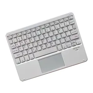 Hot selling mini portable wireless bluetooth touchpad RGB keyboard backlit for pc tablet smart phone tv