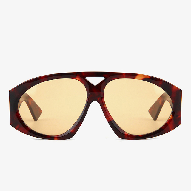 SA154 Trendy Double-bridge Sunglasses for Women Wide Temples Retro Design Oversized Frames CR39 Acetate Sunglasses Men