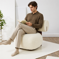 Fauteuil simple moderne nordique en bois massif durable pour salon ou chambre à coucher – Mobilier de maison