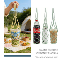 Bolsa de Silicone para Garrafa de Vinho, Sacola de Água, Porta-Copos, Cesto de Malha, Suporte para Suprimentos de Bar, Bolsa de Malha para Caminhada, Rede de Espuma
