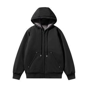 เสื้อแจ็คเก็ตมีฮู้ดบุขนแกะสีเทาสำหรับผู้ชาย เสื้อคลุมลำลองทรงโอเวอร์ไซส์สำหรับฤดูใบไม้ร่วง ฤดูหนาว ใช้ในชีวิตประจำวันและการเดินทางกลางแจ้ง - Product Image 3