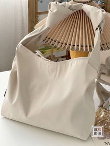 Sac fourre-tout en toile de couleur unie fait maison - Style simple japonais coréen, <span class=keywords><strong>littérature</strong></span> et art décontractés - Product Image 6