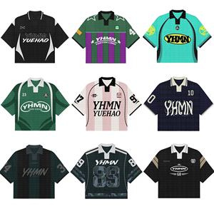 <span class=keywords><strong>Polo</strong></span> personnalisé en tricot rayé camouflage, sublimation rétro, streetwear américain, rugby, sport, hockey, baseball, football, maillot pour hommes - Product Image 1