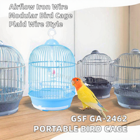Cage à oiseaux suspendue ronde avec dôme, pour perruches et perruches rouges, en fil métallique bleu, avec plateau amovible, mangeoire, abreuvoir et perchoir, durable et de qualité supérieure