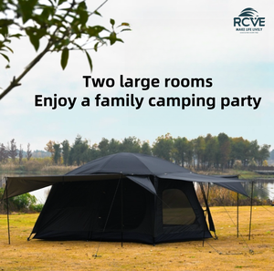 Buiten Ultralicht Grote Ruimte Opvouwbare Glamping <span class=keywords><strong>Tent</strong></span> Dubbeldeks Vrijetijdsfeest Tenda Camping Familie Met Zonnescherm - Product Image 3